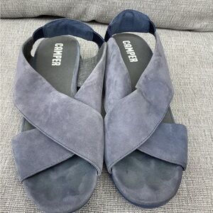 Camper sky blue suede sandals